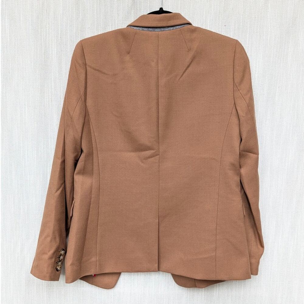 J.Crew Regent Wool Flannel Blazer Jacket B0323 Womens 4 Camel Single-breasted - Picture 3 of 13